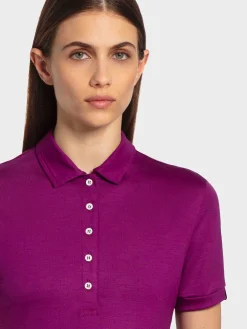 Hot Rewoolution MIRTH - polo in merino jersey 190 gr per donna in colore viola