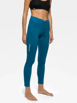 Sale Rewoolution OLYMPIA - leggings in merino jersey 190 gr per donna in colore blu