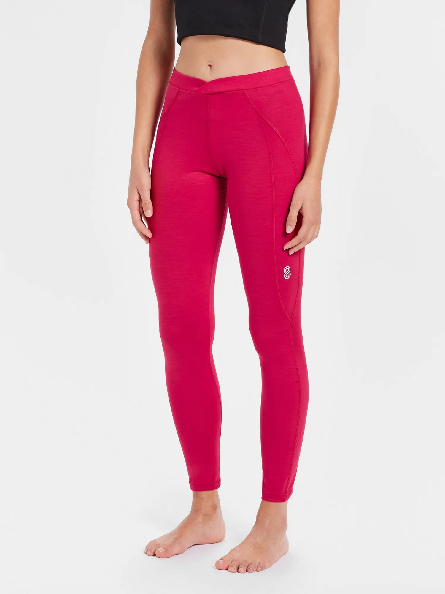 New Rewoolution OLYMPIA - leggings in merino jersey 190 gr per donna in colore rosso