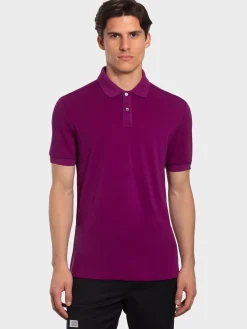 New Rewoolution ORO - polo in merino piquet 210 gr per uomo in colore viola