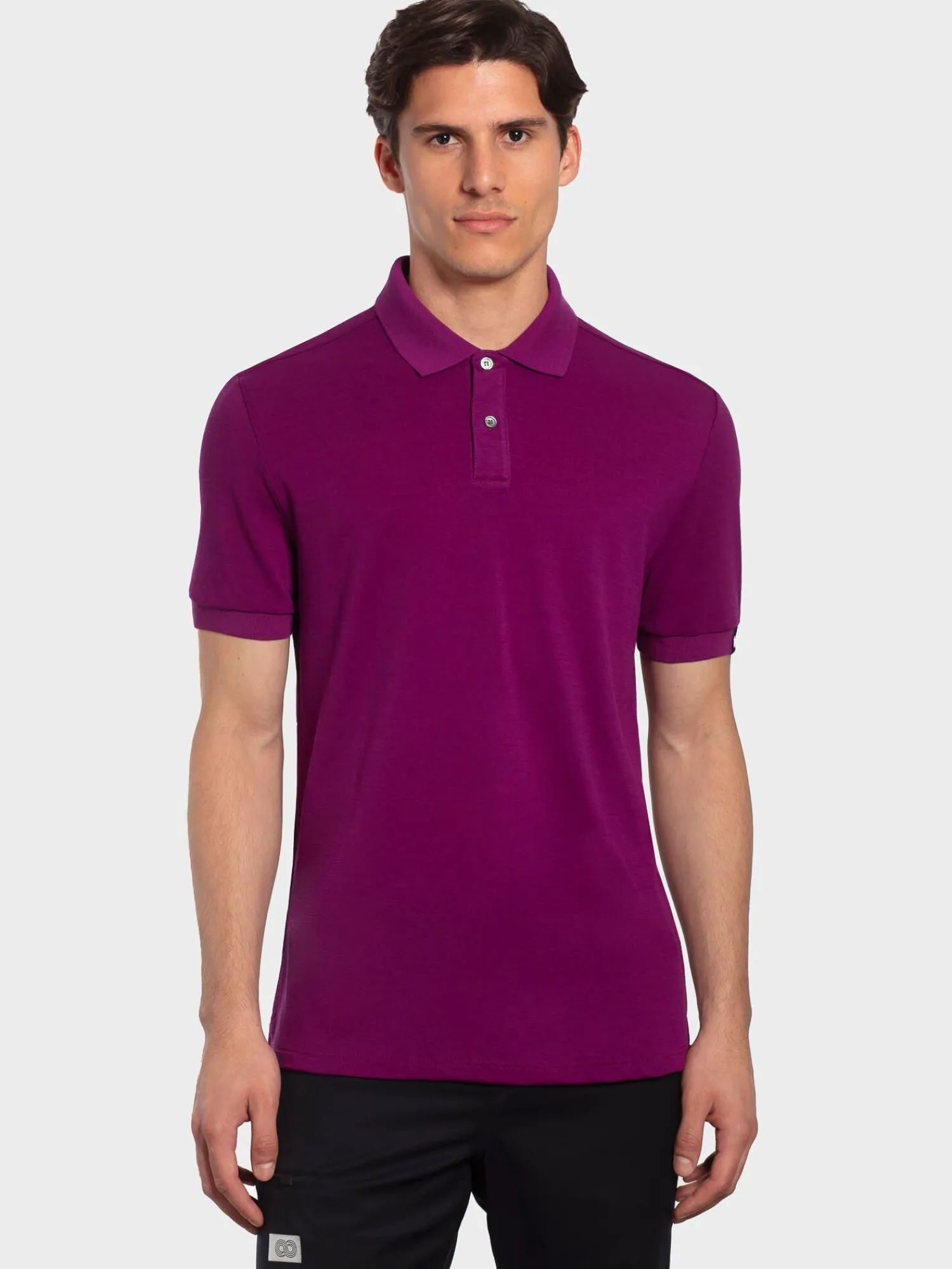 New Rewoolution ORO - polo in merino piquet 210 gr per uomo in colore viola