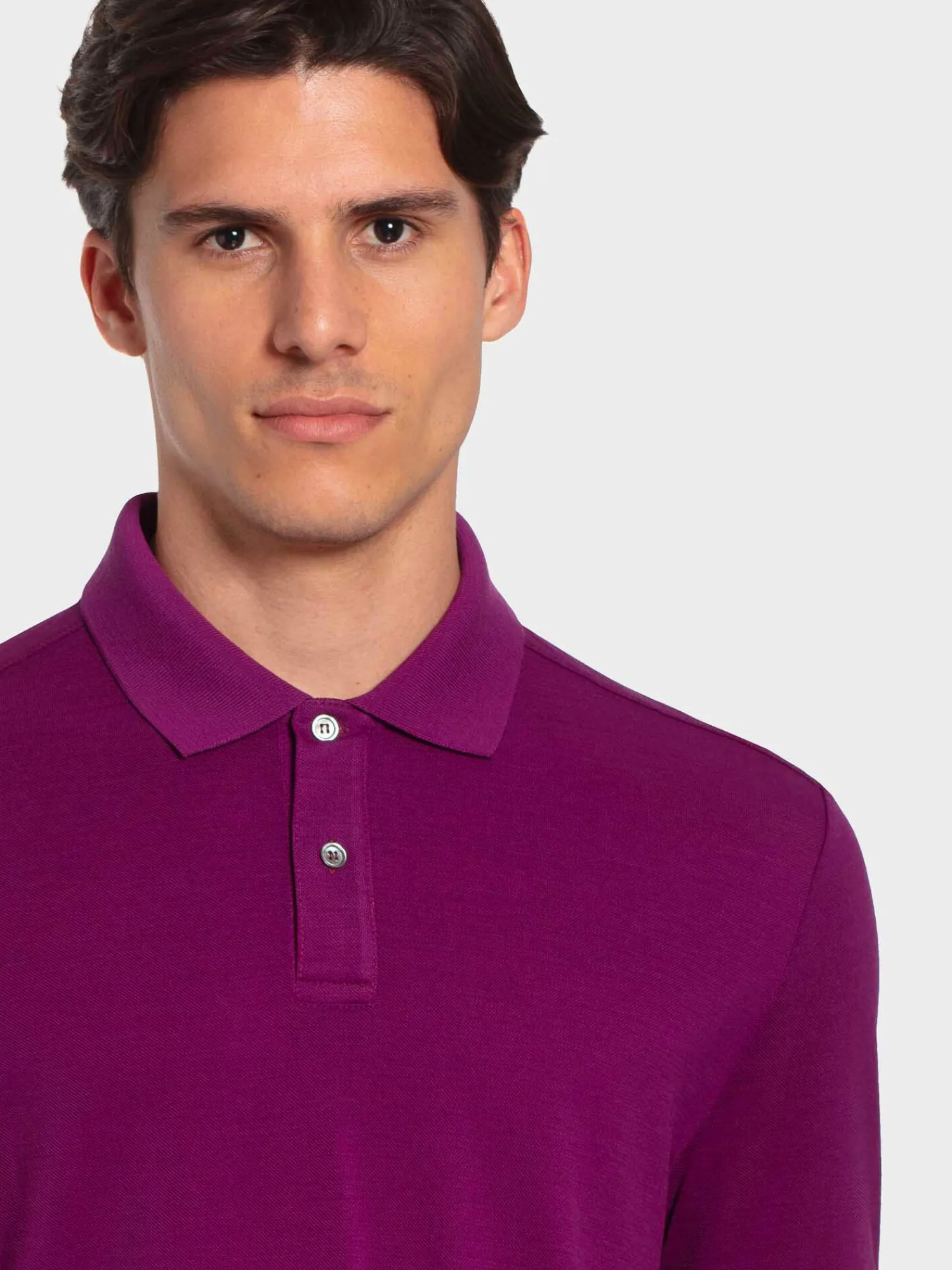 New Rewoolution ORO - polo in merino piquet 210 gr per uomo in colore viola