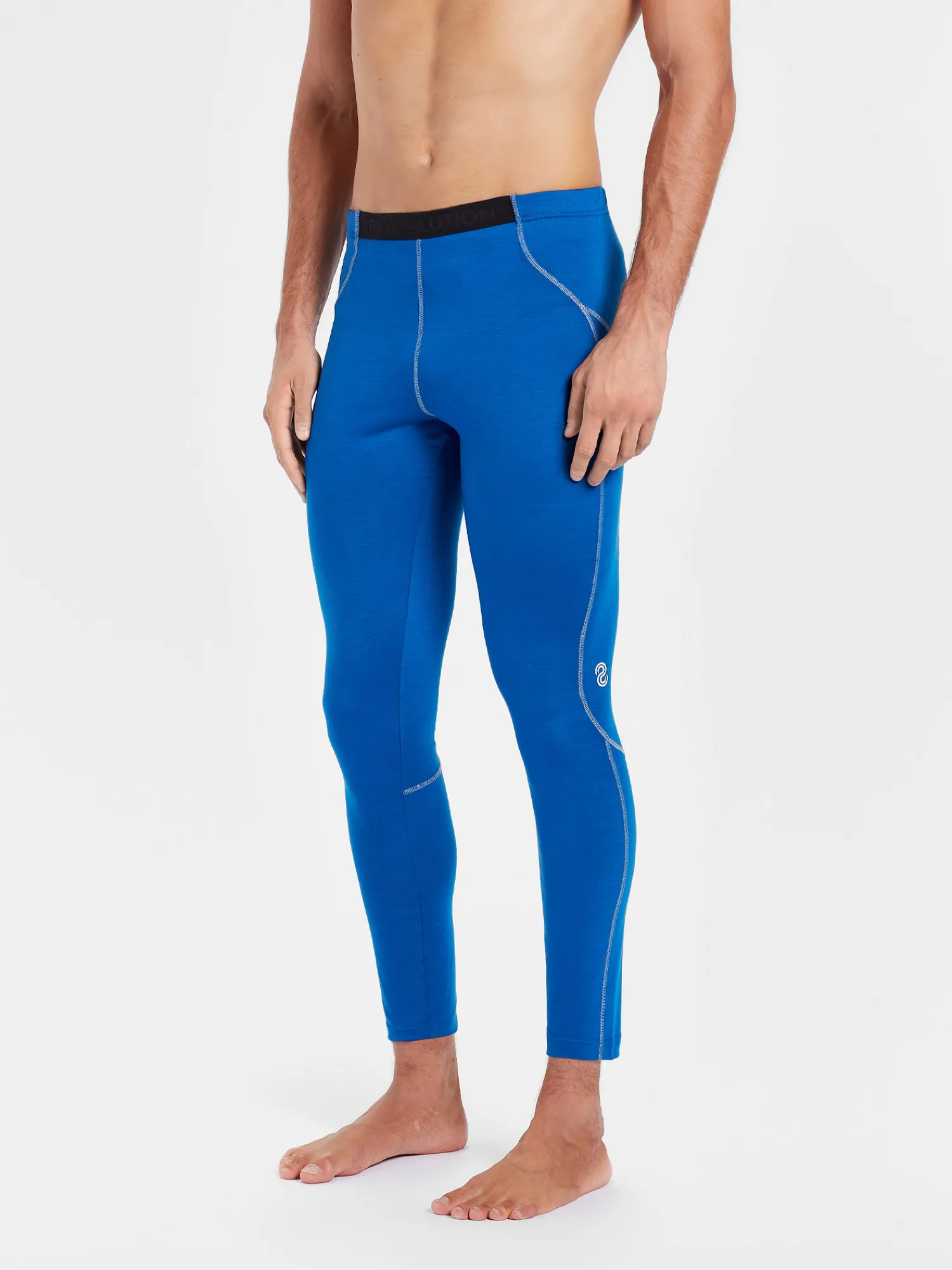 Online Rewoolution PEAK - leggings in merino jersey 190 gr per uomo in colore blu