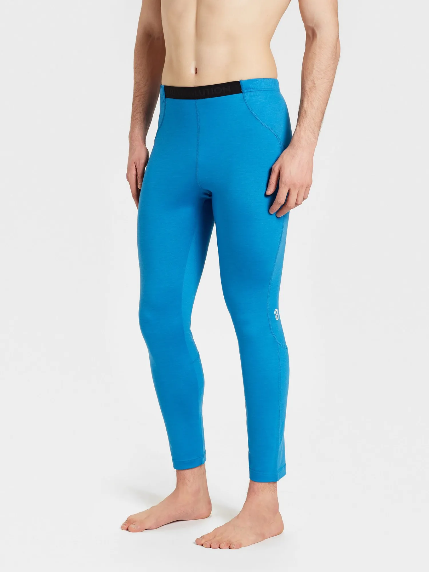 Discount Rewoolution PEAK - leggings in merino jersey 190 gr per uomo in colore blu