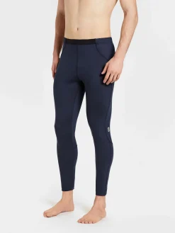 Online Rewoolution PEAK - leggings in merino jersey 190 gr per uomo in colore blu