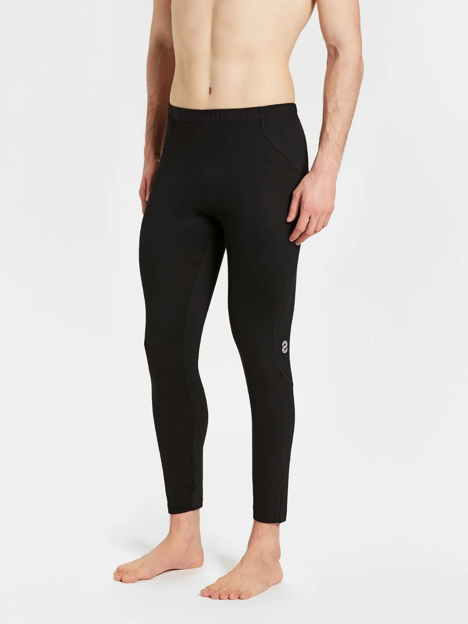 Hot Rewoolution PEAK - leggings in merino jersey 190 gr per uomo in colore nero