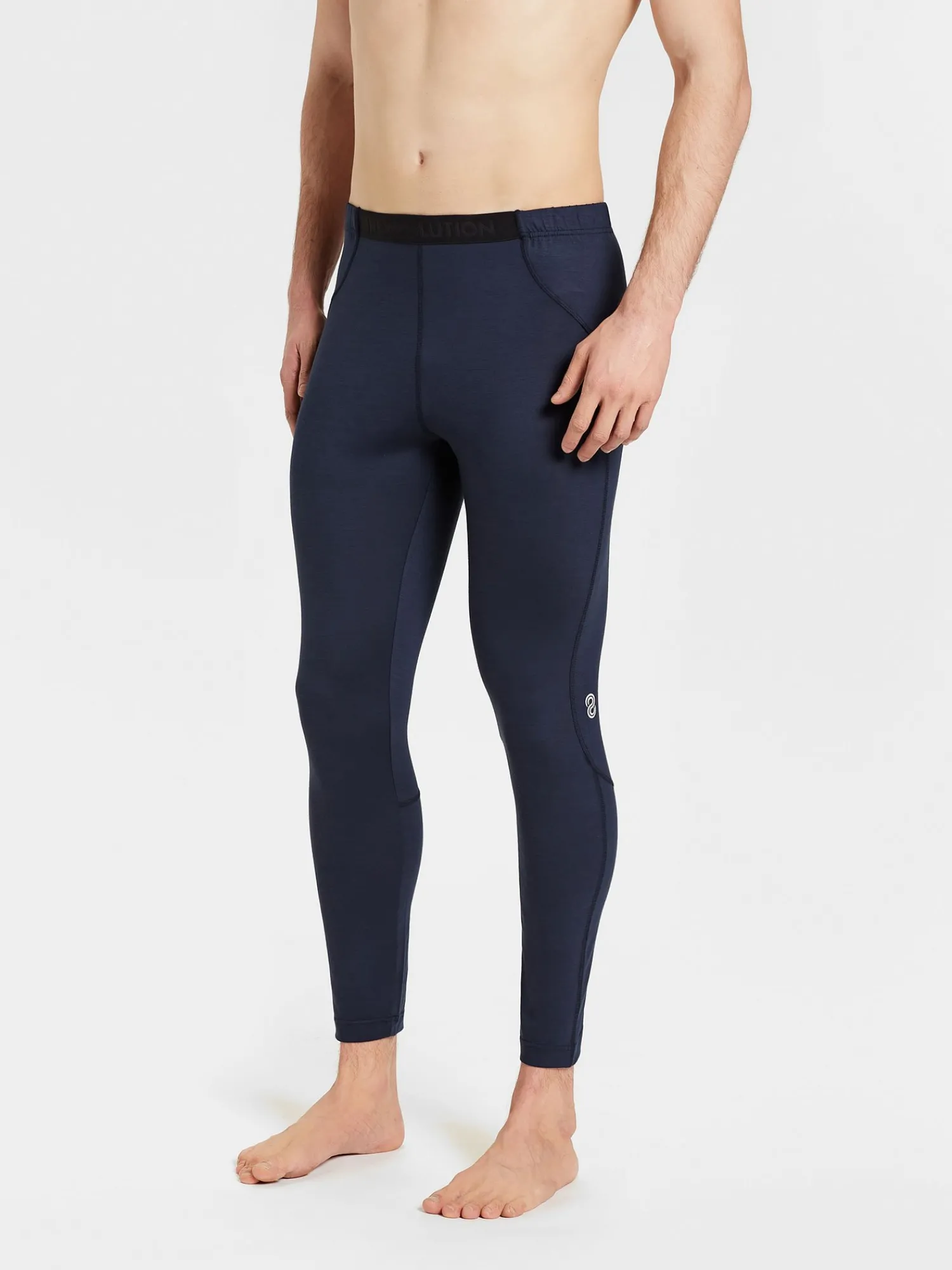 Online Rewoolution PEAK - leggings in merino jersey 190 gr per uomo in colore blu