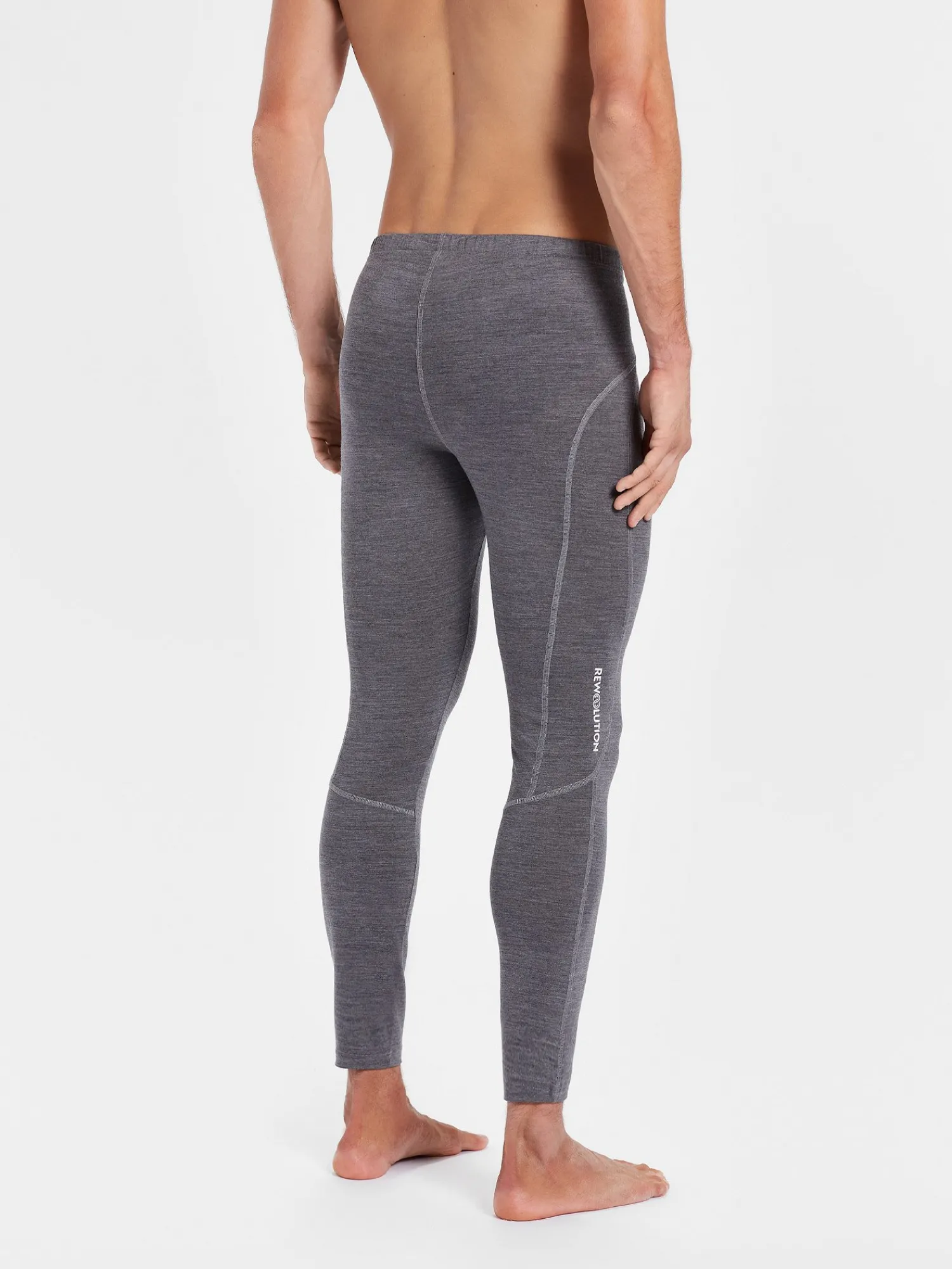 Discount Rewoolution PEAK - leggings in merino jersey 190 gr per uomo in colore grigio