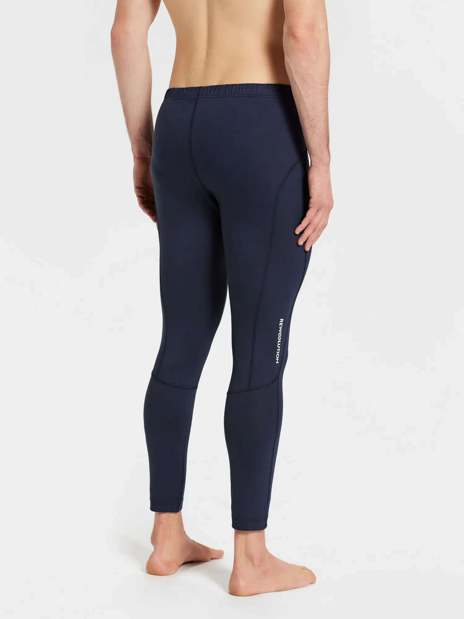 Online Rewoolution PEAK - leggings in merino jersey 190 gr per uomo in colore blu