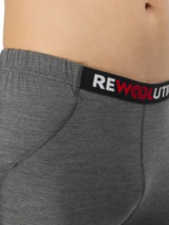Discount Rewoolution PEAK - leggings in merino jersey 190 gr per uomo in colore grigio