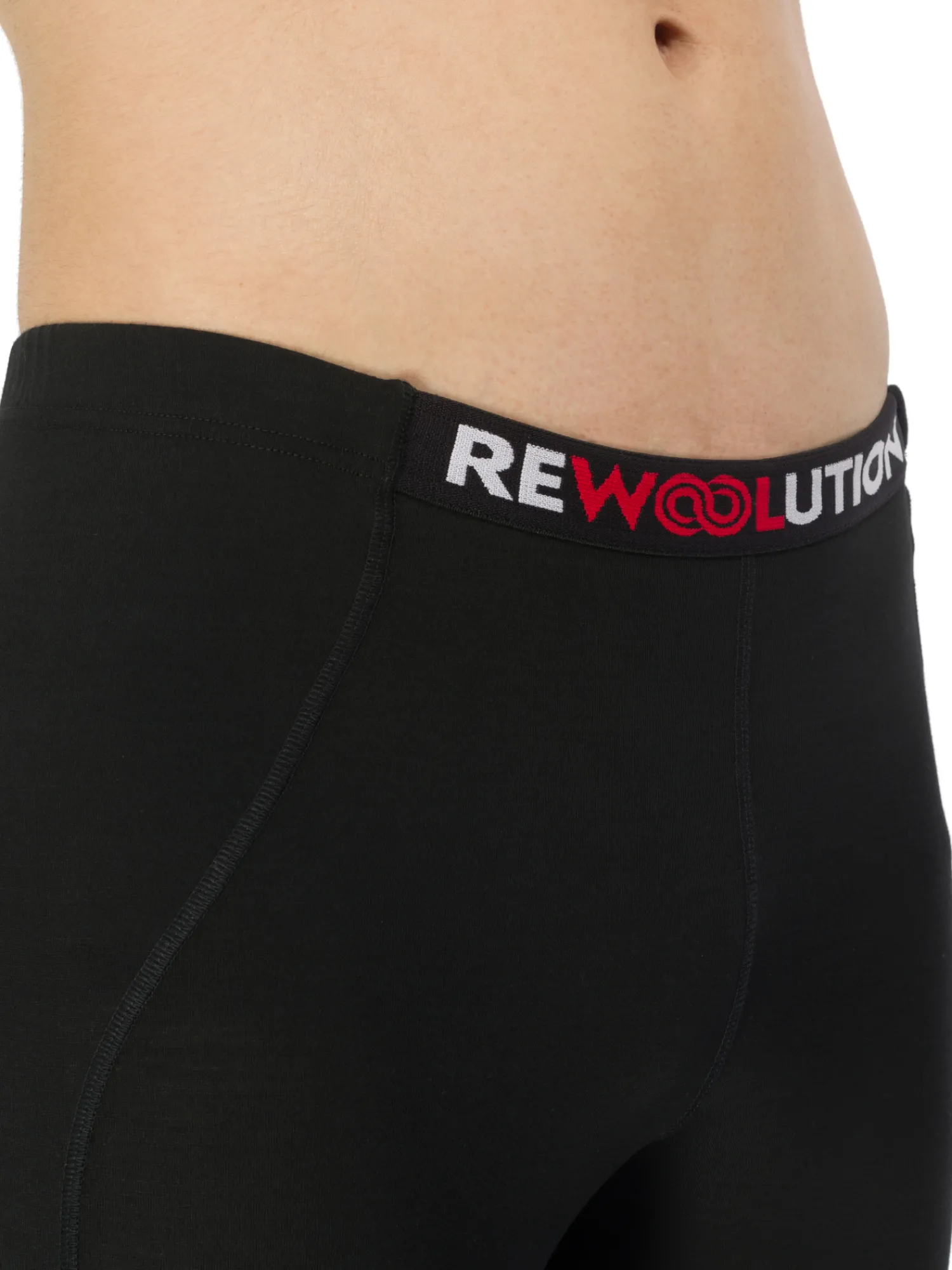 Hot Rewoolution PEAK - leggings in merino jersey 190 gr per uomo in colore nero