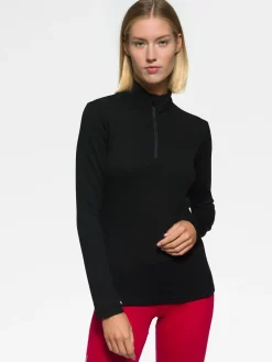 New Rewoolution POLLUX - felpa in merino mesh 180 gr per donna in colore nero