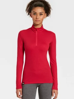 New Rewoolution POLLUX - felpa in merino mesh 180 gr per donna in colore rosso