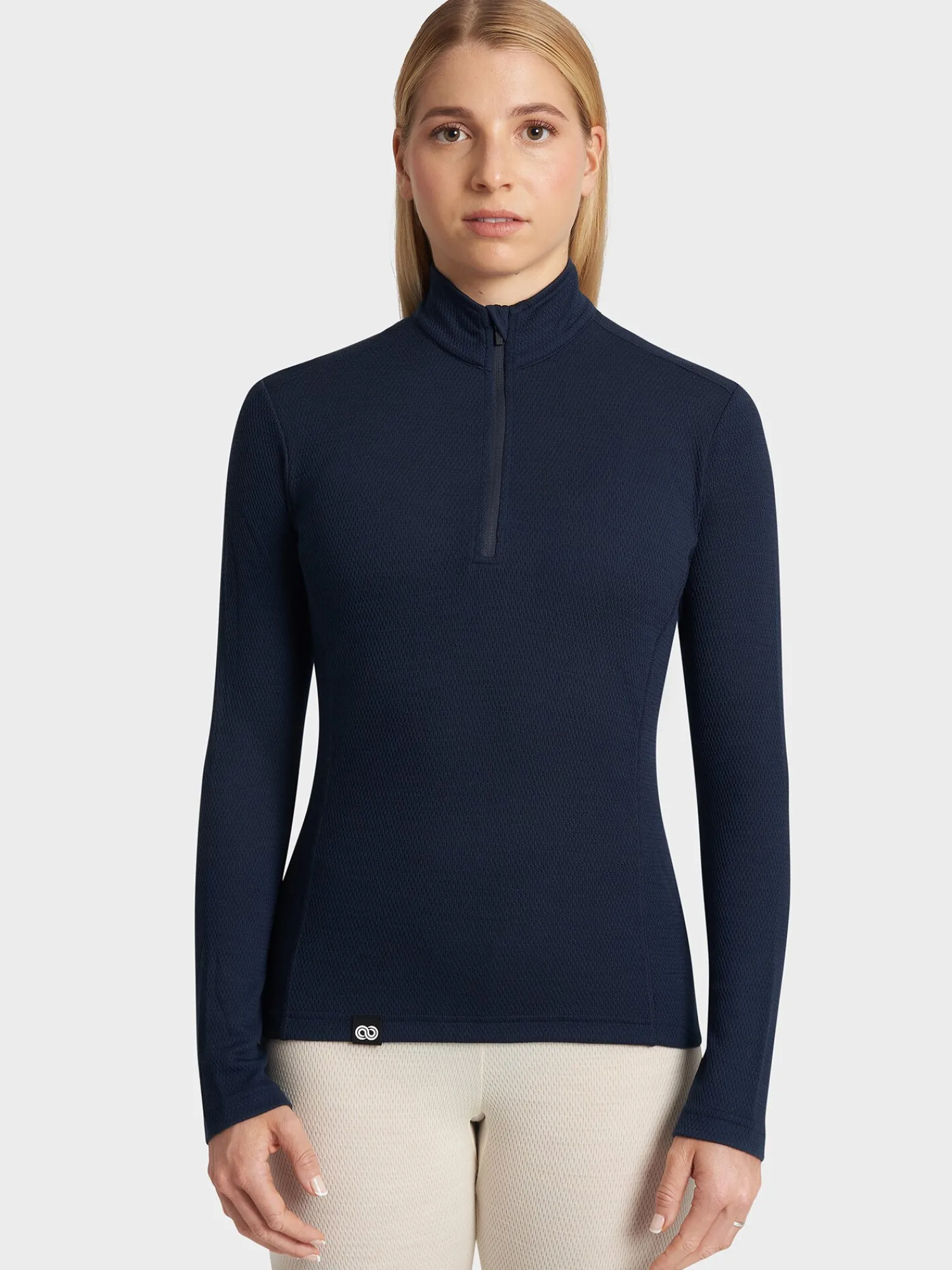 Outlet Rewoolution POLLUX - felpa in merino mesh 180 gr per donna in colore blu