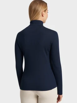 Outlet Rewoolution POLLUX - felpa in merino mesh 180 gr per donna in colore blu