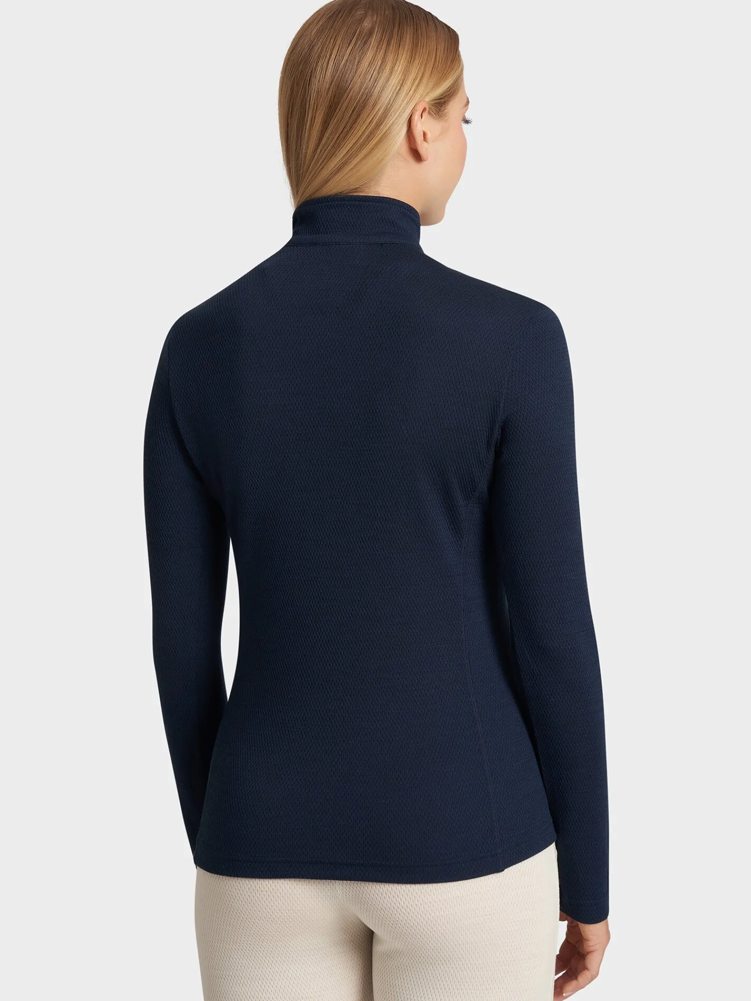Outlet Rewoolution POLLUX - felpa in merino mesh 180 gr per donna in colore blu