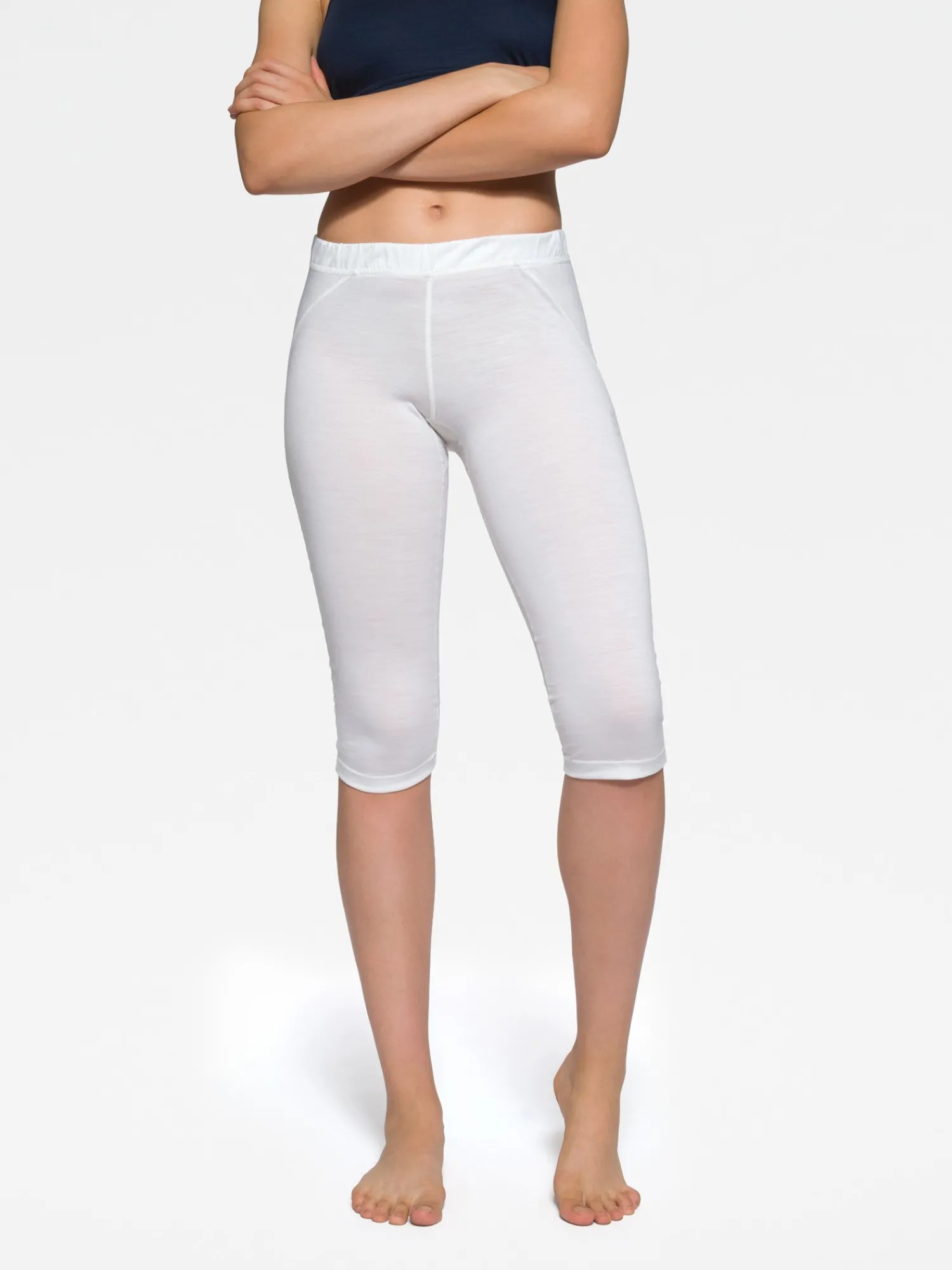 Outlet Rewoolution RACE - leggings in merino jersey 190 gr per donna in colore bianco