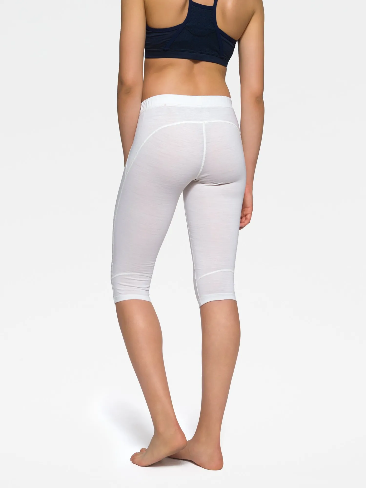 Outlet Rewoolution RACE - leggings in merino jersey 190 gr per donna in colore bianco