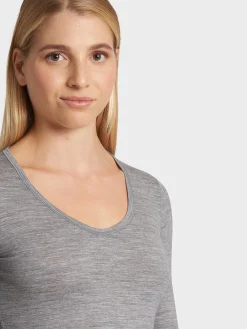 Hot Rewoolution ROXBY - t-shirt in merino jersey 140 gr per donna in colore grigio