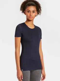 Sale Rewoolution SKIN - t-shirt in merino mesh 180 gr per donna in colore blu