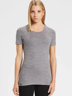 Sale Rewoolution SKIN - t-shirt in merino mesh 180 gr per donna in colore grigio