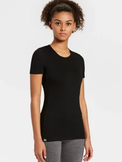 Best Rewoolution SKIN - t-shirt in merino mesh 180 gr  per donna in colore nero