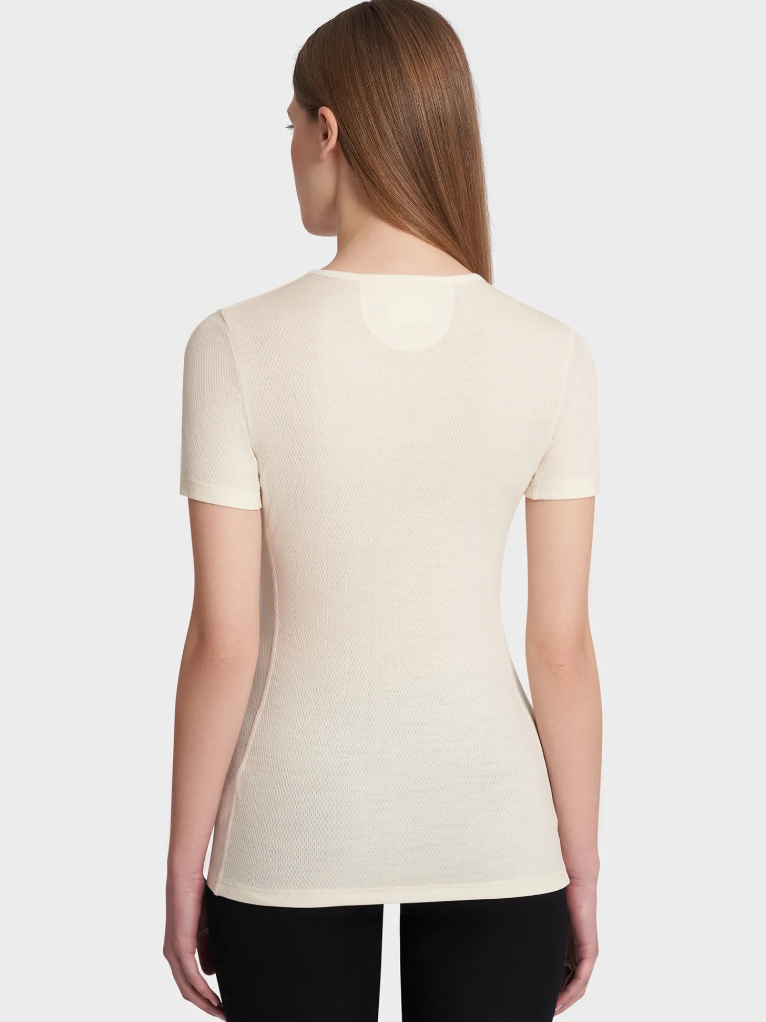 Fashion Rewoolution SKIN - t-shirt in merino mesh 180 gr per donna in colore bianco