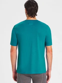Clearance Rewoolution TRICK - t-shirt in merino jersey 140 gr per uomo in colore verde