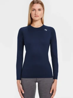 Best Rewoolution WIKI - t-shirt in merino jersey 190 gr per donna in colore blu