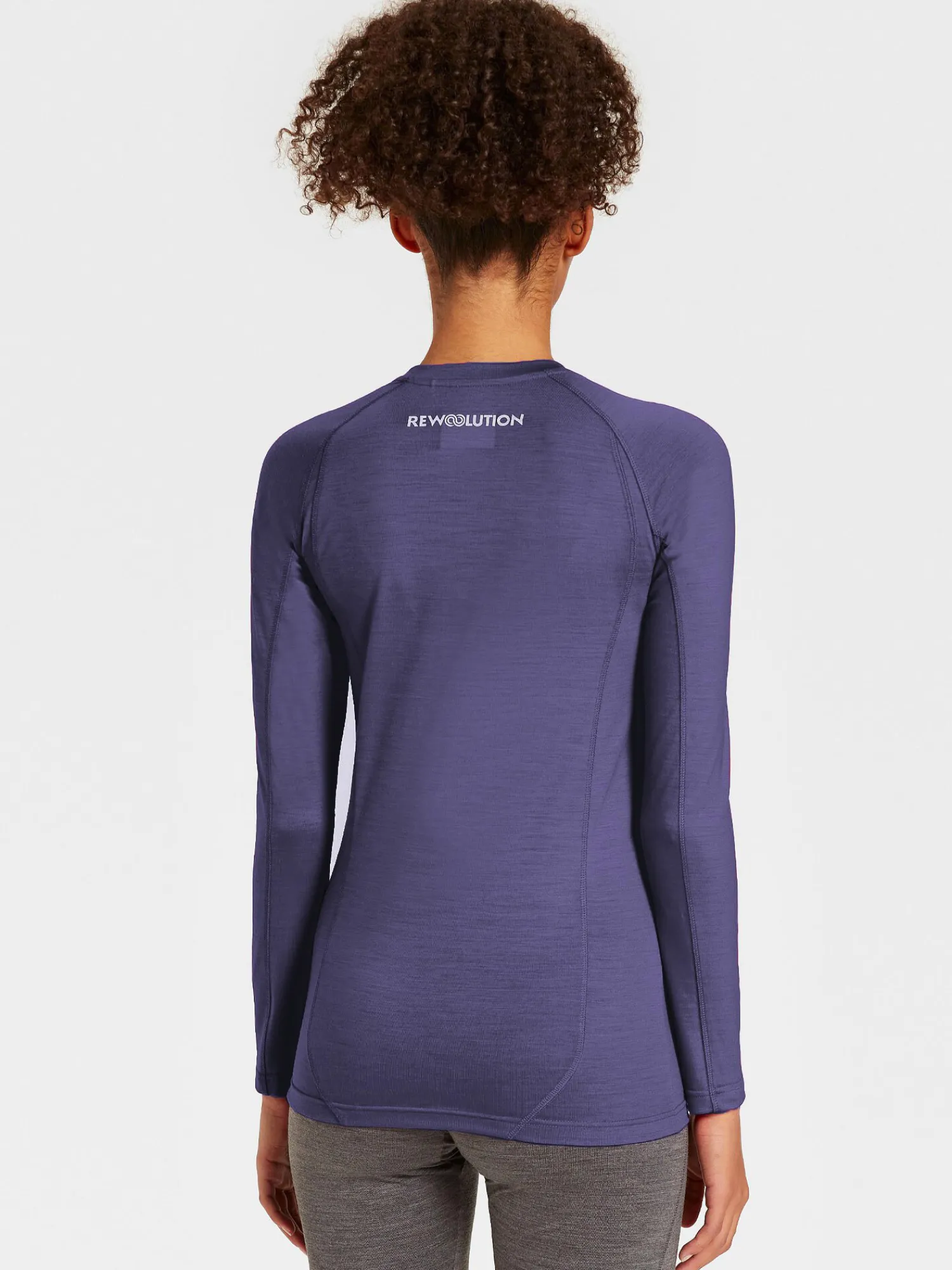 Discount Rewoolution WIKI - t-shirt in merino jersey 190 gr per donna in colore blu