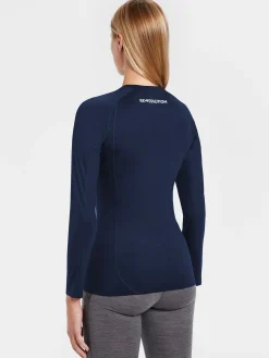 Best Rewoolution WIKI - t-shirt in merino jersey 190 gr per donna in colore blu