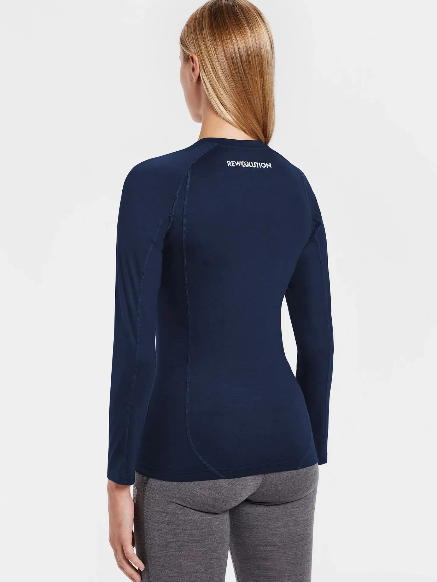 Best Rewoolution WIKI - t-shirt in merino jersey 190 gr per donna in colore blu
